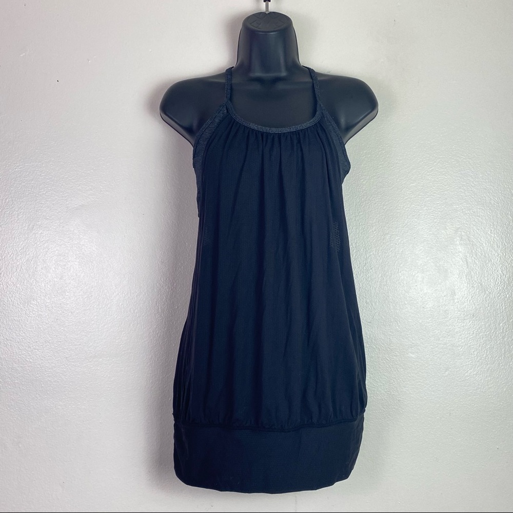 lululemon athletica Black Gathered Scoop Tank